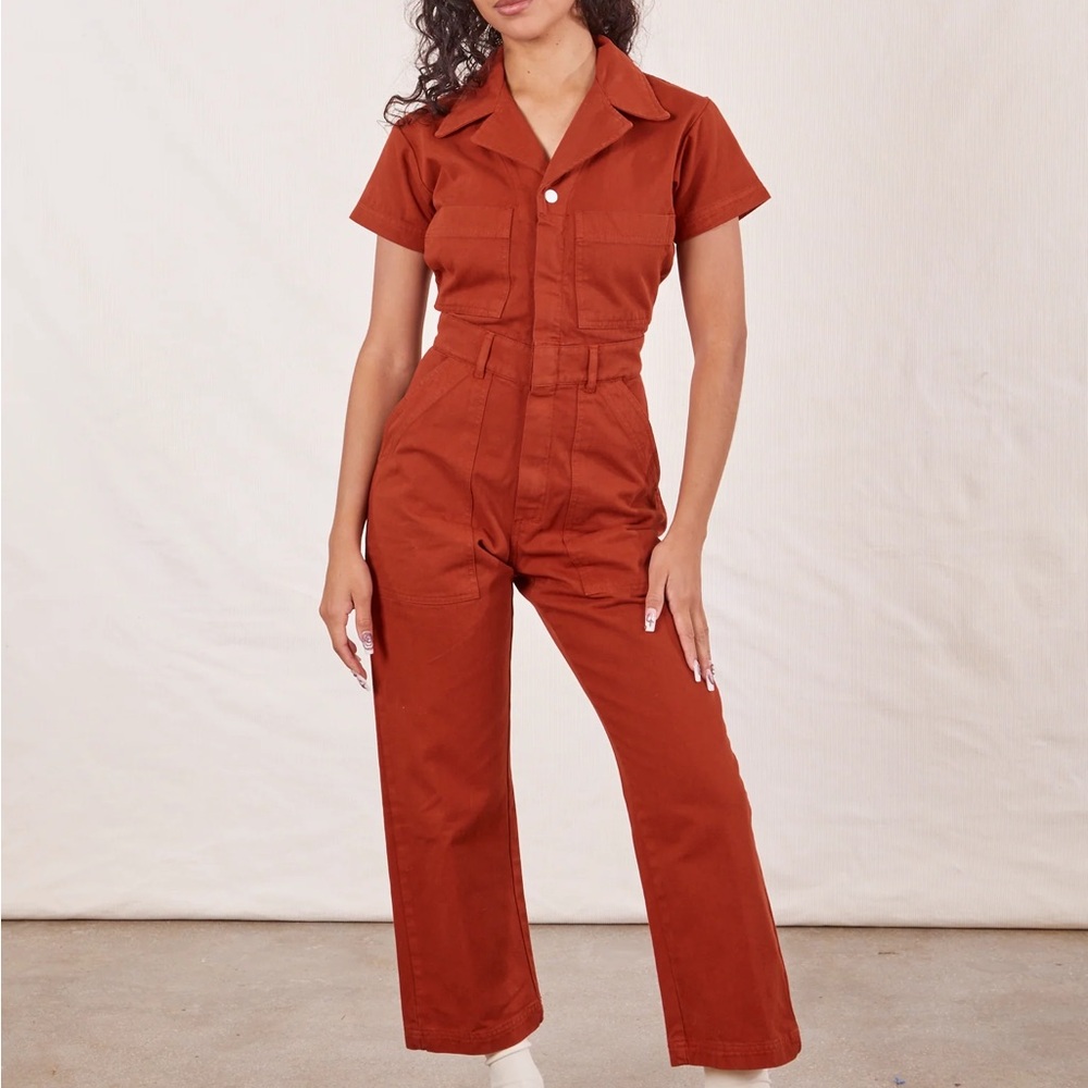 Paprika short sleeve coveralls